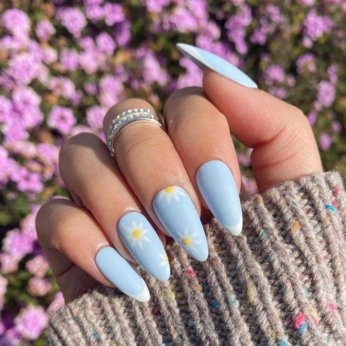 light blue nails